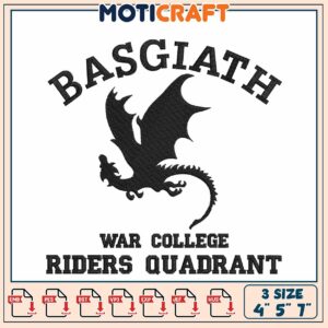 Dragon Embroidery Design War College Riders