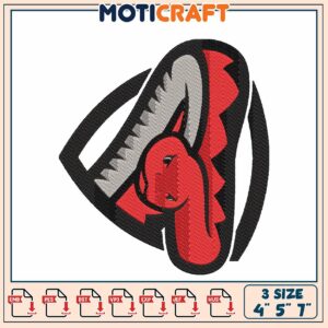 Dragon Embroidery Design 4x7 Inch