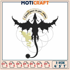 Dragon Embroidery Design - 3 Sizes