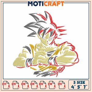 Dragon Ball Z Goku Embroidery Design Digital Download Files