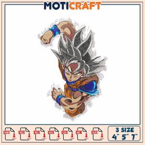 Dragon Ball Super Goku Embroidery Design in Multiple Formats