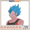 Dragon Ball Super Vegeta Embroidery Pattern in Multiple Sizes
