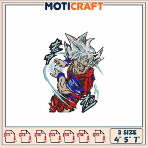 Dragon Ball Super Goku Embroidery Design for Machine 4 5 7 Inch