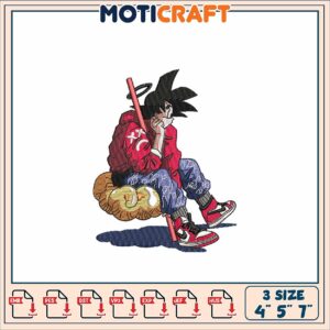 Dragon Ball Goku Embroidery Design for DIY Projects in Three Sizes Dragon Ball Goku Embroidery Design for DIY Projects in Three Sizes