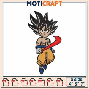 Dragon Ball Character Embroidery Design Available in Three Sizes
