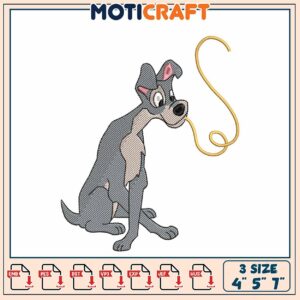 Dog Embroidery Design 4x5x7 Inch