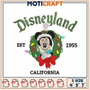 Disneyland Minnie Wreath Embroidery Design