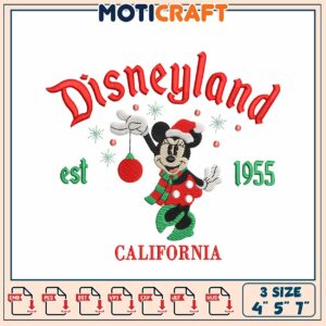 Disneyland Mickey Mouse Christmas Embroidery Design Download
