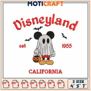 Disneyland Ghost Mickey Embroidery Design