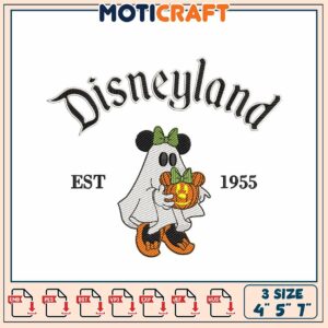 Disneyland Ghost Minnie Embroidery Design