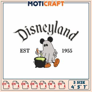 Disneyland Ghost Halloween Embroidery Design
