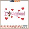 Disneyland Embroidery Design with Minnie Mouse and Hearts Art