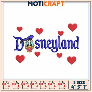 Disneyland Embroidery Design with Heart for Craft Projects