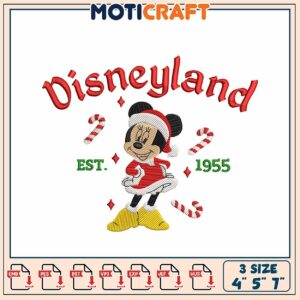 Disneyland Christmas Minnie Mouse Embroidery Design