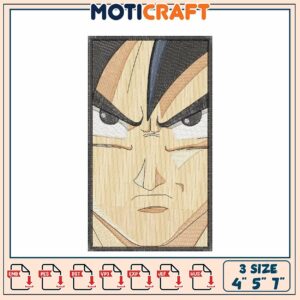 Option 1 (Focus on character)  Anime Face Embroidery Design 4x5x7 Inch