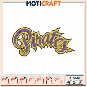 Pirate Embroidery Design 4x5x7 Inch