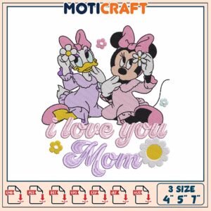 Minnie Daisy Mom Embroidery Design