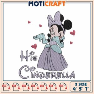 Minnie Cinderella Embroidery Design