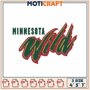 Minnesota Wild Embroidery Design 4x5x7