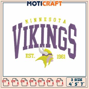 Minnesota Vikings Embroidery Design