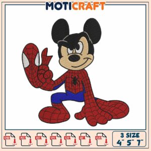 Mickey Mouse Spider Man Embroidery Design