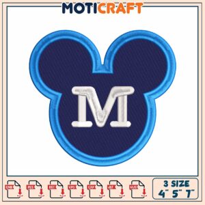 Mickey Mouse M Embroidery Design
