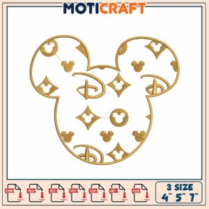 Mickey Mouse Head Embroidery Design 4x5x7 Inch
