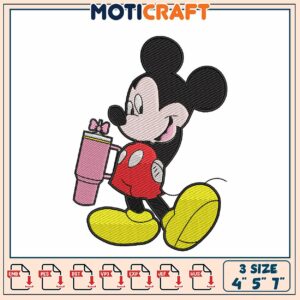 Mickey Mouse Embroidery Design Machine Format Available in Three Sizes