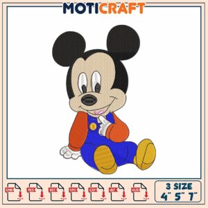 Mickey Mouse Embroidery Design 4x5x7 Inch