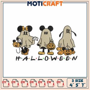 Mickey Halloween Ghost Embroidery Design