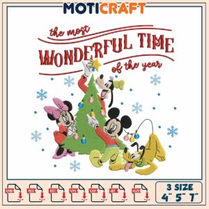 Mickey and Friends Holiday Embroidery Design for Christmas Fun