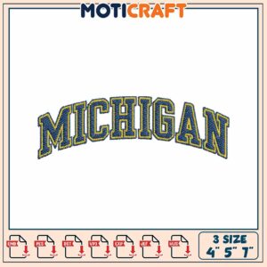 Michigan Embroidery Design 3 Sizes