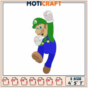 Luigi Embroidery Design 4x5x7 Inch