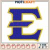 Large Embroidered Letter E Design in Three Sizes for Customization