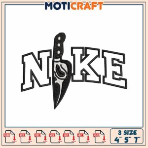 Knife Nike Embroidery Design 4x5x7 Inch