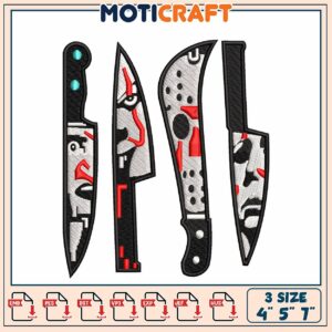 Knife Embroidery Design 4x5x7 Inch