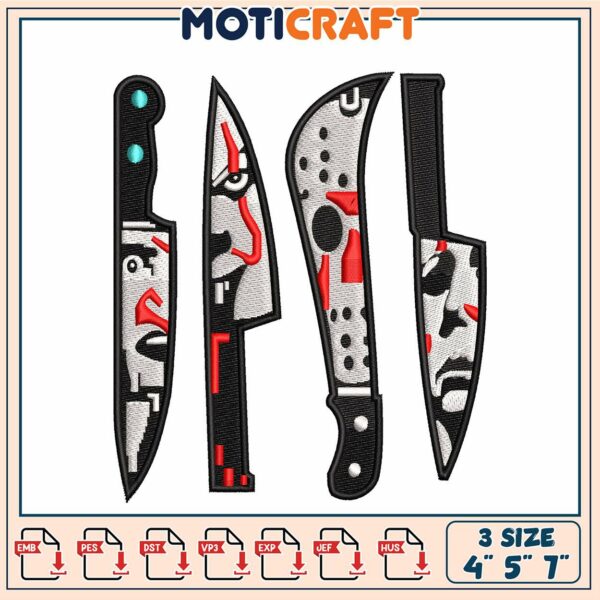 Knife Embroidery Design 4x5x7 Inch