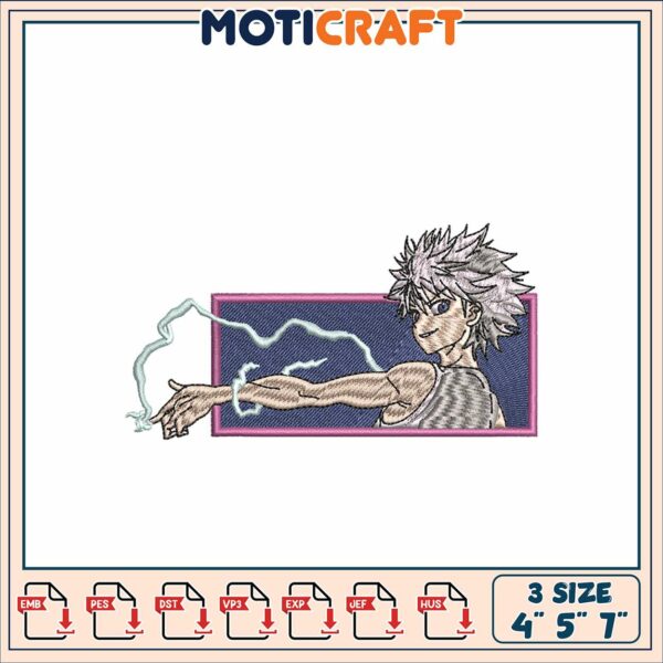 Killua Embroidery Design 4x7 Inch