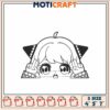 Kawaii Girl Embroidery Design 4x7 Inch
