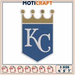 KC Royals Embroidery Design - 3 Sizes