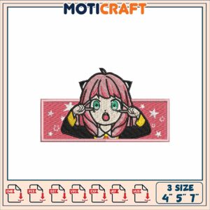 Kawaii Anime Girl Embroidery Patch - 3 Sizes