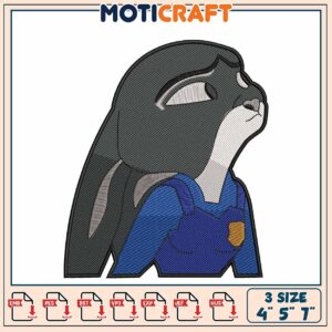 Judy Hopps Embroidery Design 4x5x7 Inch