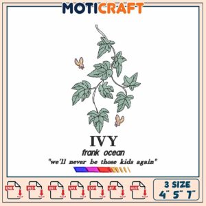 Ivy Embroidery Design 3 Sizes