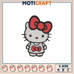 Hello Kitty Embroidery Design 4x5x7 Inch