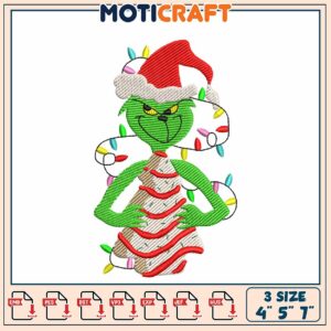 Grinch Christmas Embroidery Design Festive Holiday Patterns