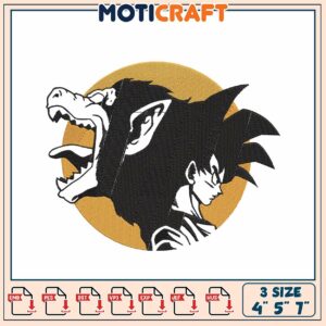Goku Great Ape Embroidery Design