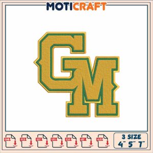 GM Embroidery Design 4x5x7 Inch