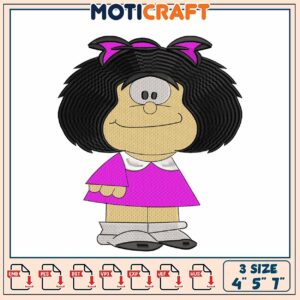 Girl Embroidery Design 4x5x7 Inch