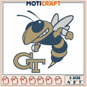 Georgia Tech Buzz Embroidery Design 3 Sizes