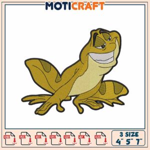 Frog Prince Embroidery Design 3 Sizes